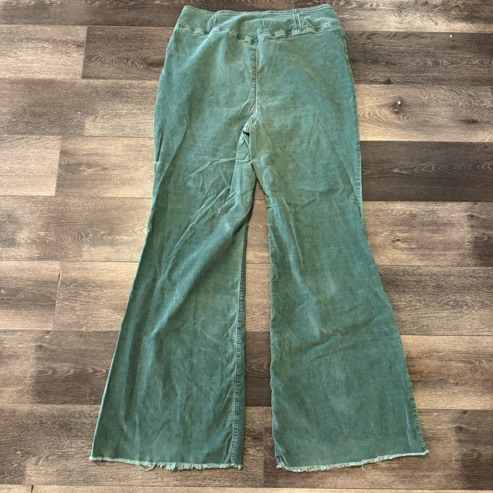 Emerald Green Corduroy Flare Pants - Picture 11 of 14